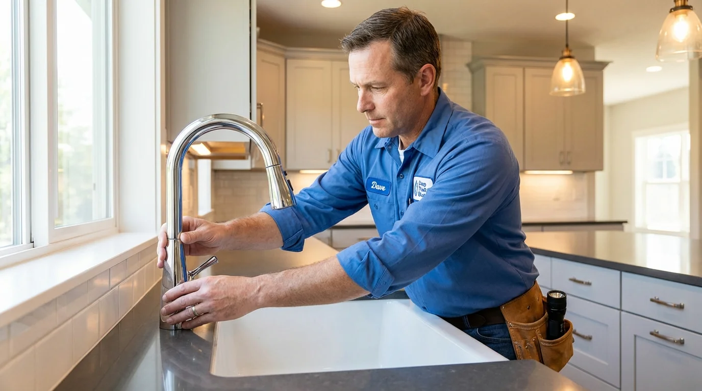 Kitchen faucet installation by Johns Plumbing LLC in North Highlands