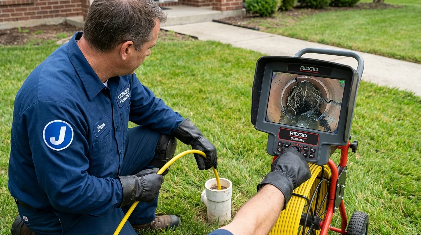Sewer camera inspection being performed by Johns Plumbing LLC in North Highlands